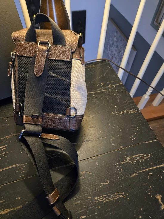 Coach Two-Tone Brown Canvas Backpack - Picture 6 of 7